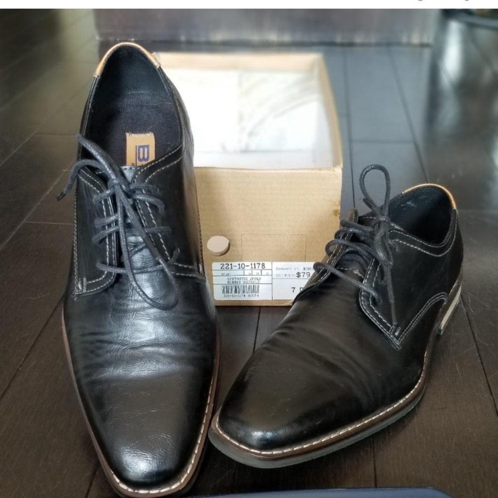 Men's black and tan dress formal shoes